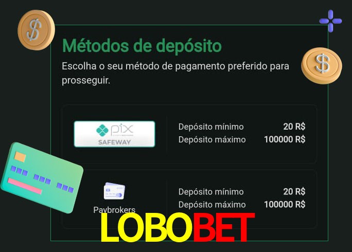 O cassino LOBOBET oferece uma grande variedade de métodos de pagamento